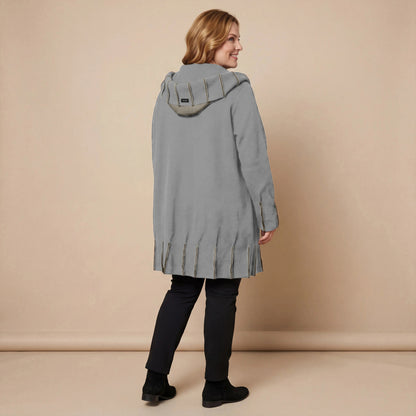 Jas van fleece met capuchonkraag & contrastnaden | Boris Industries