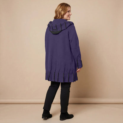 Jas van fleece met capuchonkraag & contrastnaden | Boris Industries