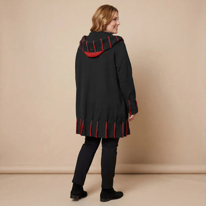 Jas van fleece met capuchonkraag & contrastnaden | Boris Industries