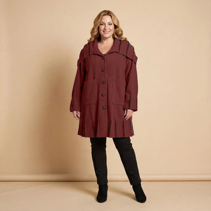 Jas van fleece met capuchonkraag & contrastnaden | Boris Industries