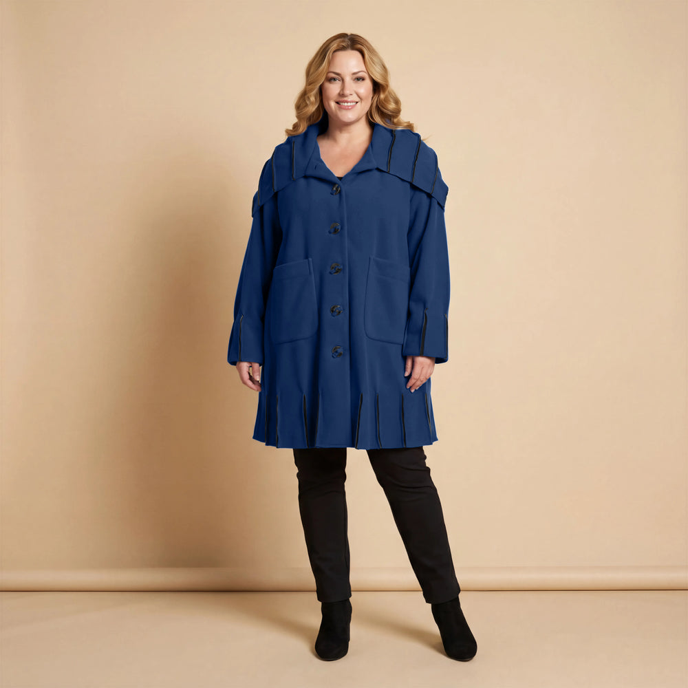 Jas van fleece met capuchonkraag & contrastnaden | Boris Industries