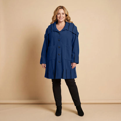 Jas van fleece met capuchonkraag & contrastnaden | Boris Industries