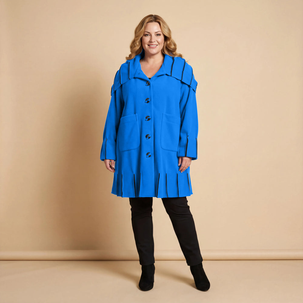 Jas van fleece met capuchonkraag & contrastnaden | Boris Industries