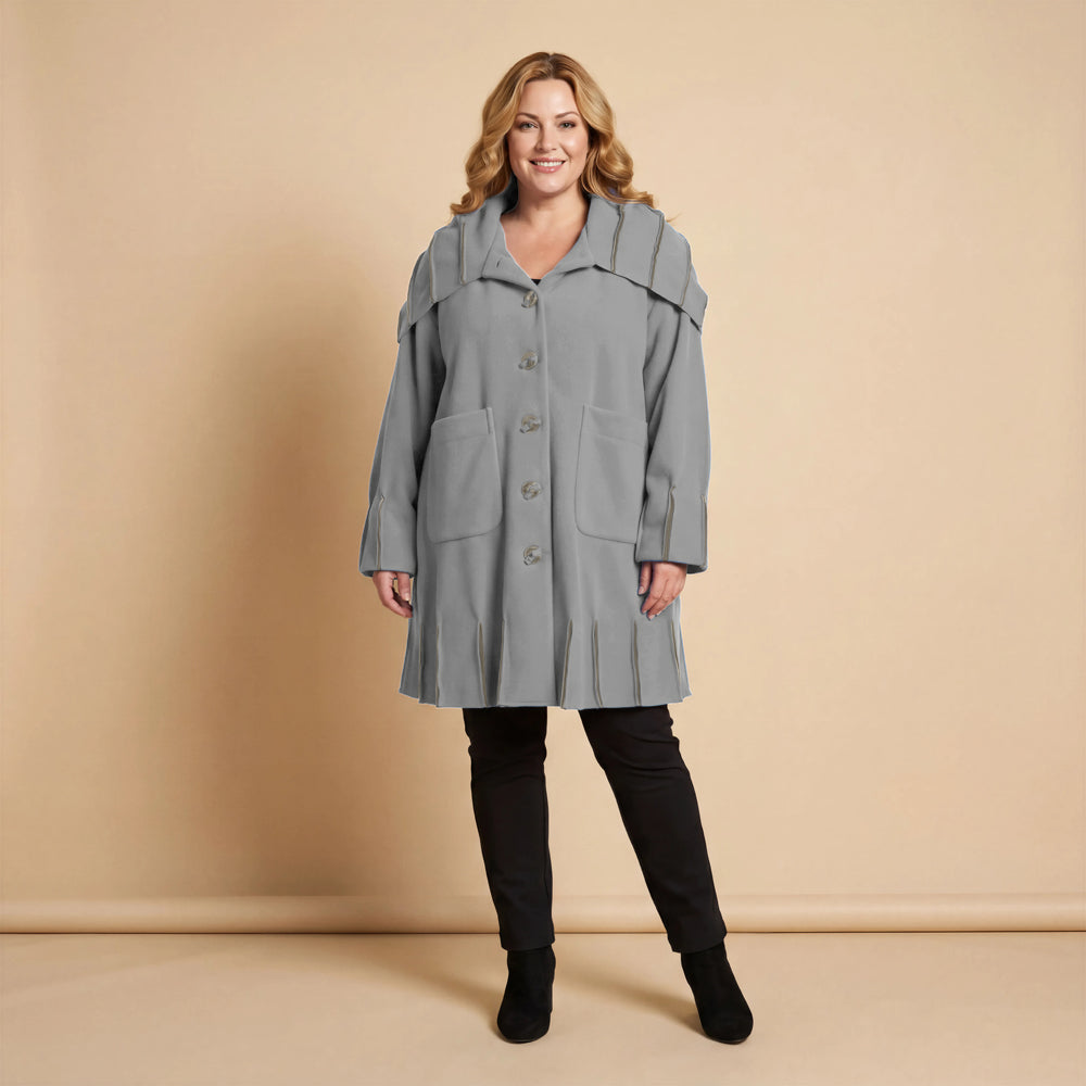 Jas van fleece met capuchonkraag & contrastnaden | Boris Industries