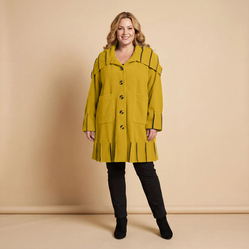 Jas van fleece met capuchonkraag & contrastnaden | Boris Industries