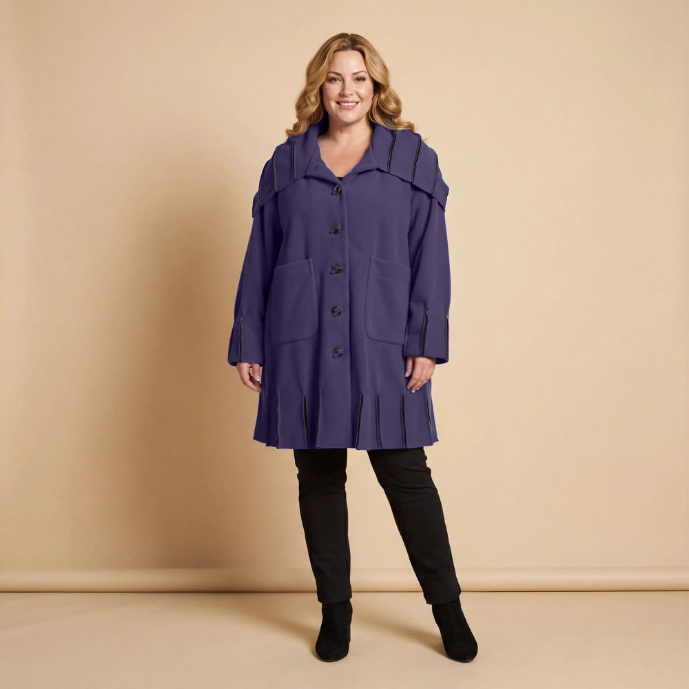 Jas van fleece met capuchonkraag & contrastnaden | Boris Industries