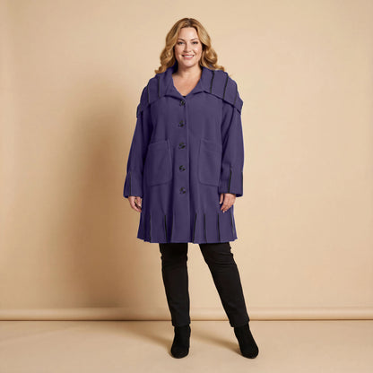 Jas van fleece met capuchonkraag & contrastnaden | Boris Industries