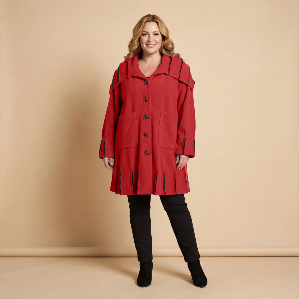 Jas van fleece met capuchonkraag & contrastnaden | Boris Industries