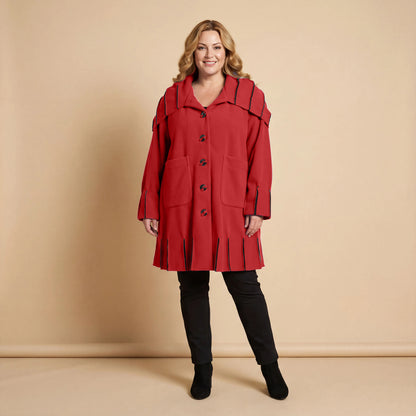 Jas van fleece met capuchonkraag & contrastnaden | Boris Industries