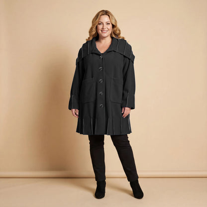 Jas van fleece met capuchonkraag & contrastnaden | Boris Industries