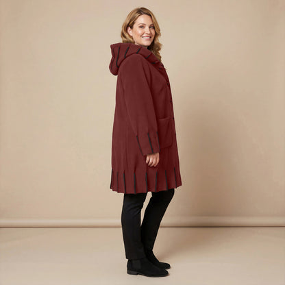 Jas van fleece met capuchonkraag & contrastnaden | Boris Industries