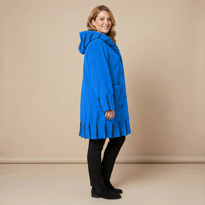 Jas van fleece met capuchonkraag & contrastnaden | Boris Industries