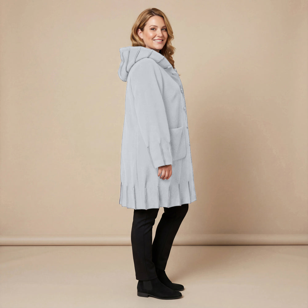 Jas van fleece met capuchonkraag & contrastnaden | Boris Industries