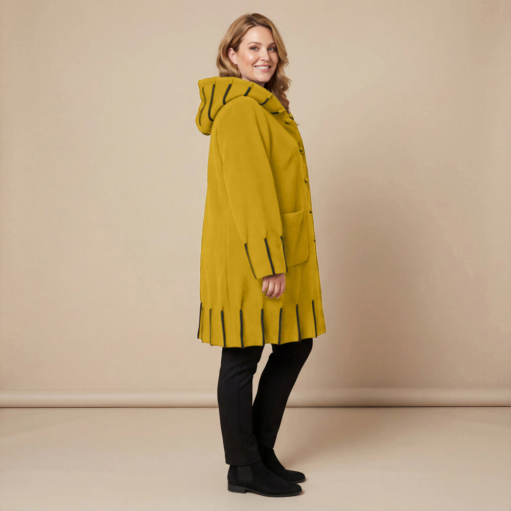 Jas van fleece met capuchonkraag & contrastnaden | Boris Industries