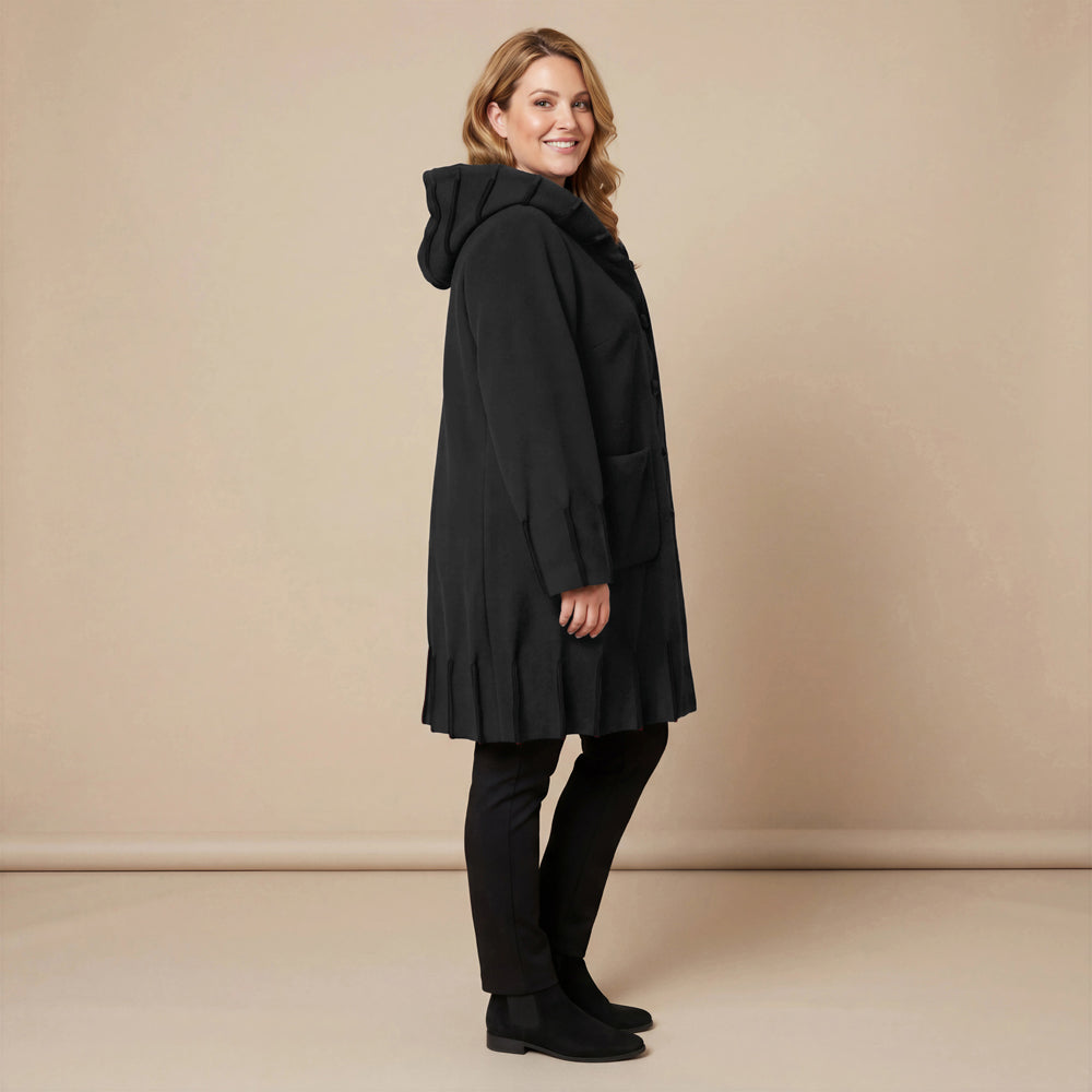 Jas van fleece met capuchonkraag & contrastnaden | Boris Industries