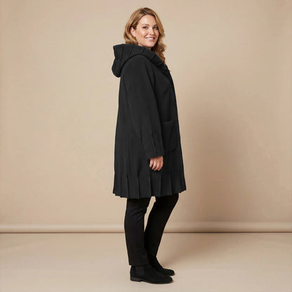 Jas van fleece met capuchonkraag & contrastnaden | Boris Industries