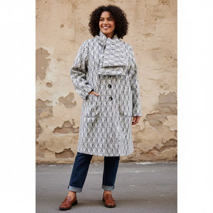 Halflange Jas Met Sjaalkraag En Kant – Boris Industries