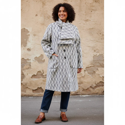 Halflange Jas Met Sjaalkraag En Kant – Boris Industries