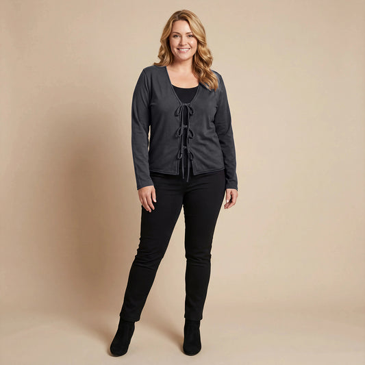 Vestje met striksluiting in katoenstretch - Boris Industries