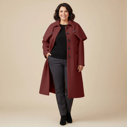 A-lijn jas van dikke fleece met vouwkraag – Boris Industries