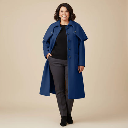 A-lijn jas van dikke fleece met vouwkraag – Boris Industries