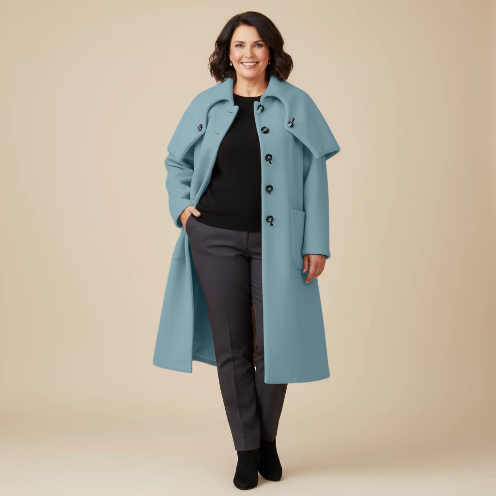 A-lijn jas van dikke fleece met vouwkraag – Boris Industries