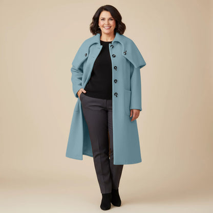 A-lijn jas van dikke fleece met vouwkraag – Boris Industries