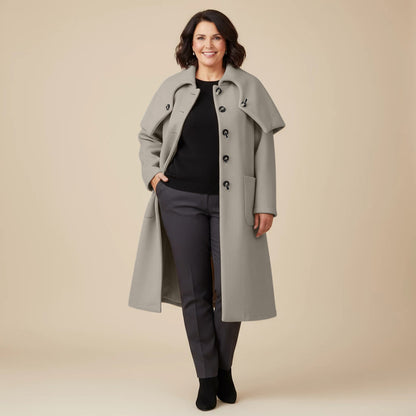 A-lijn jas van dikke fleece met vouwkraag – Boris Industries