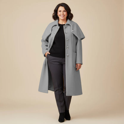 A-lijn jas van dikke fleece met vouwkraag – Boris Industries