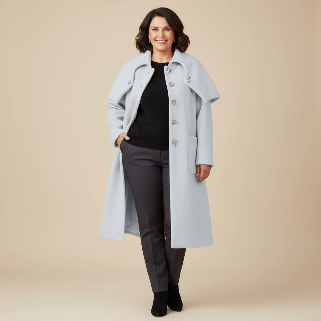 A-lijn jas van dikke fleece met vouwkraag – Boris Industries