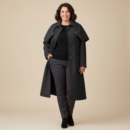 A-lijn jas van dikke fleece met vouwkraag – Boris Industries