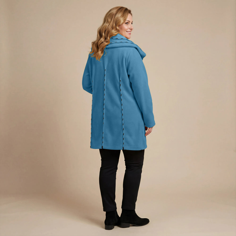 Jas 3/4 fleece met steekdetail en grote kraag – Boris Industries