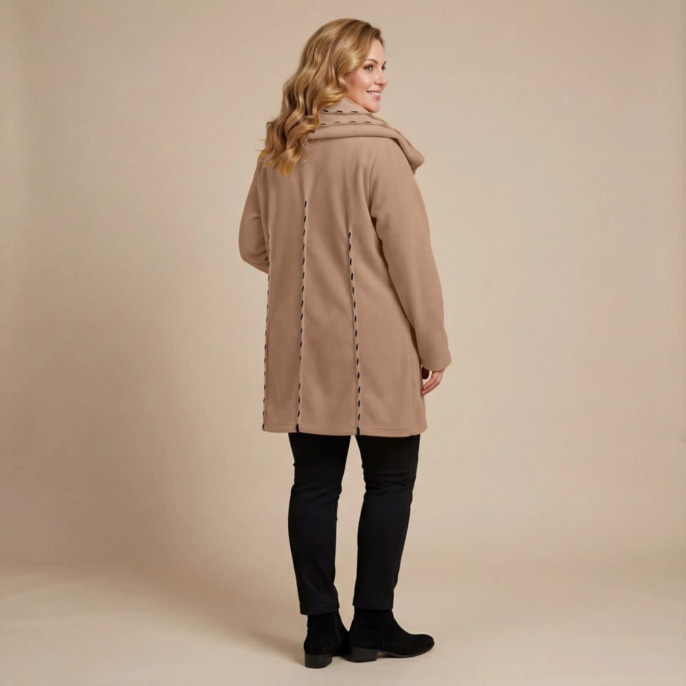 Jas 3/4 fleece met steekdetail en grote kraag – Boris Industries