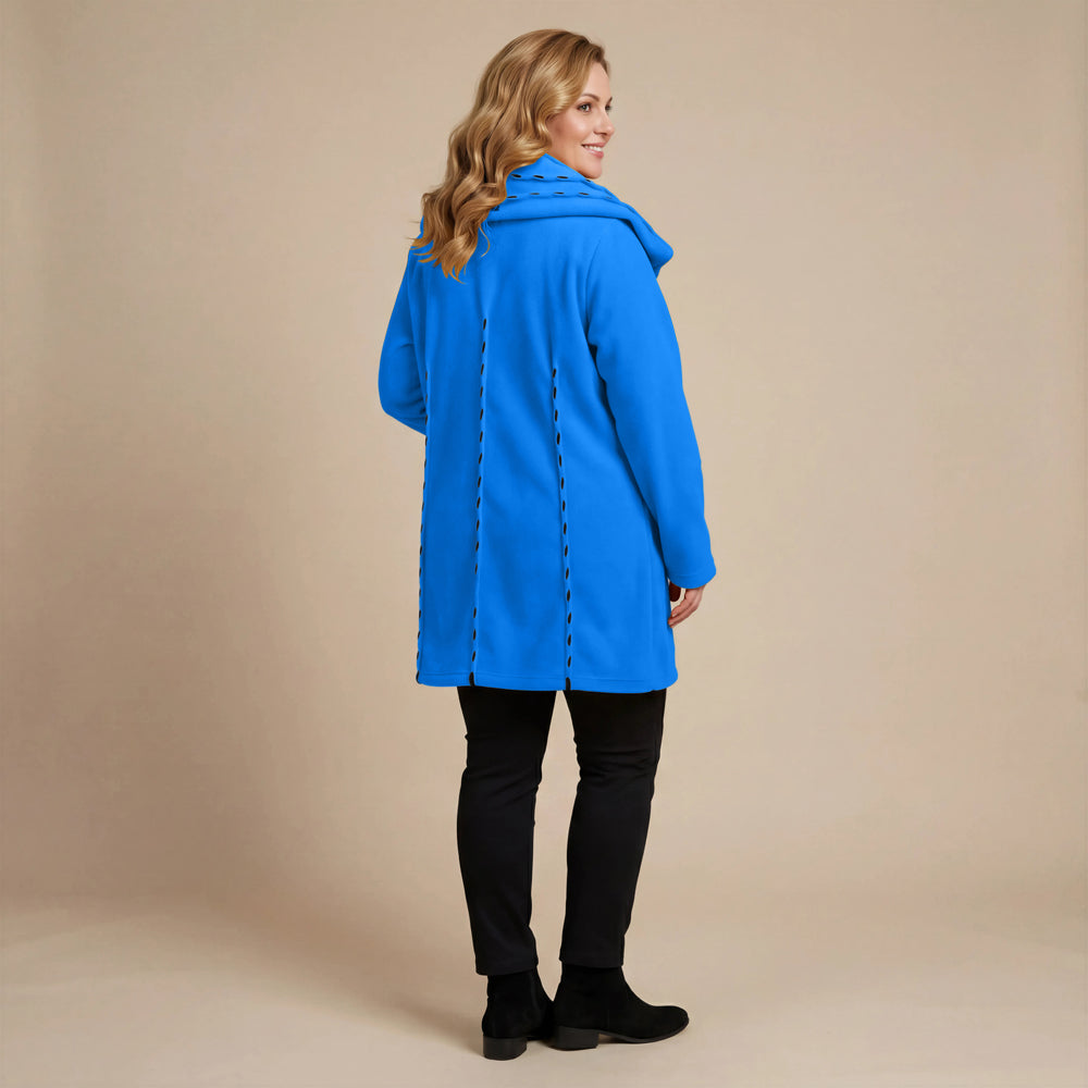 Jas 3/4 fleece met steekdetail en grote kraag – Boris Industries