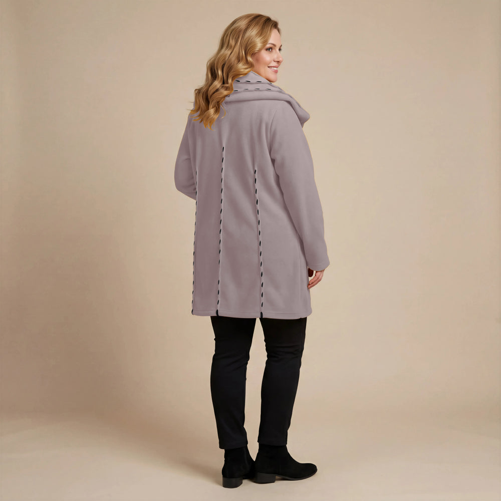 Jas 3/4 fleece met steekdetail en grote kraag – Boris Industries