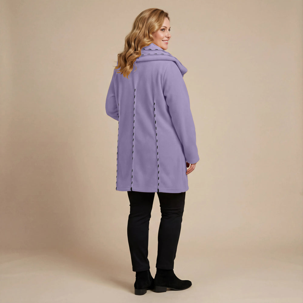 Jas 3/4 fleece met steekdetail en grote kraag – Boris Industries