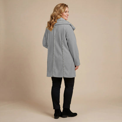 Jas 3/4 fleece met steekdetail en grote kraag – Boris Industries