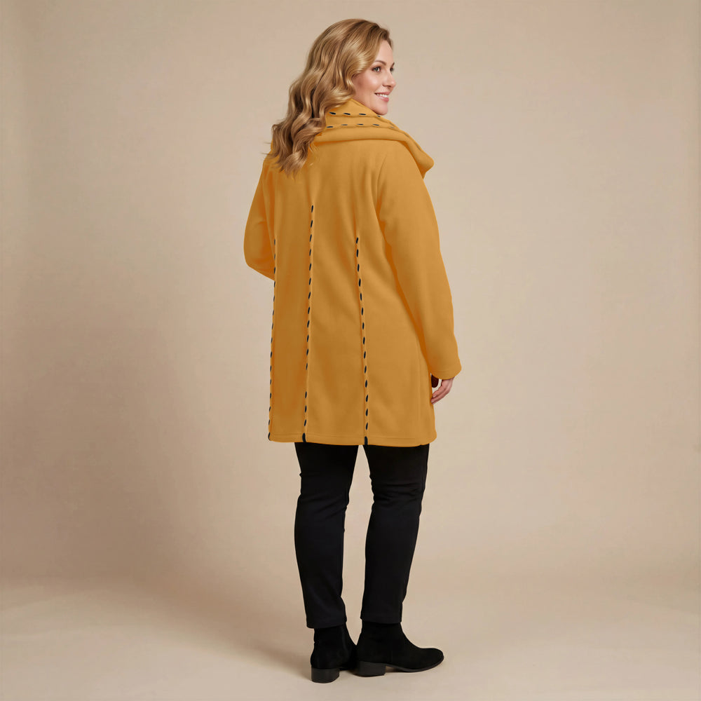 Jas 3/4 fleece met steekdetail en grote kraag – Boris Industries