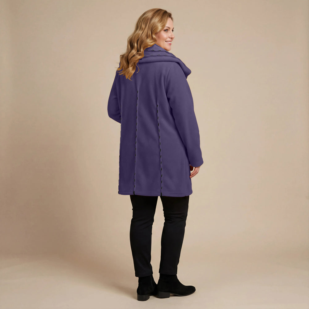 Jas 3/4 fleece met steekdetail en grote kraag – Boris Industries