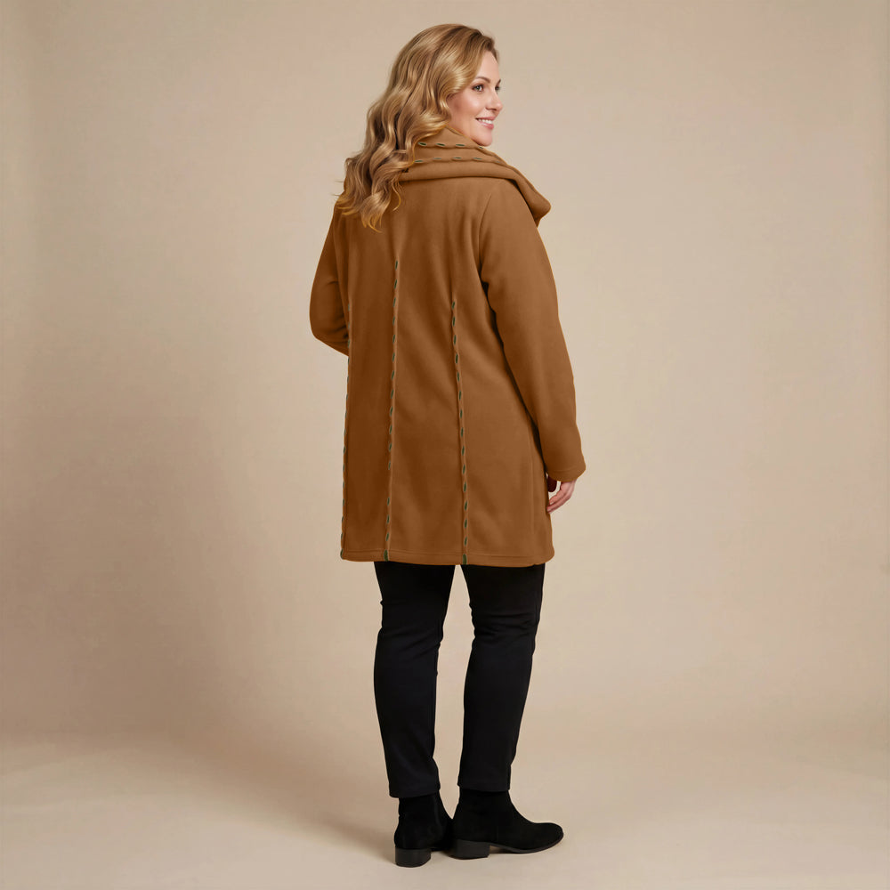 Jas 3/4 fleece met steekdetail en grote kraag – Boris Industries