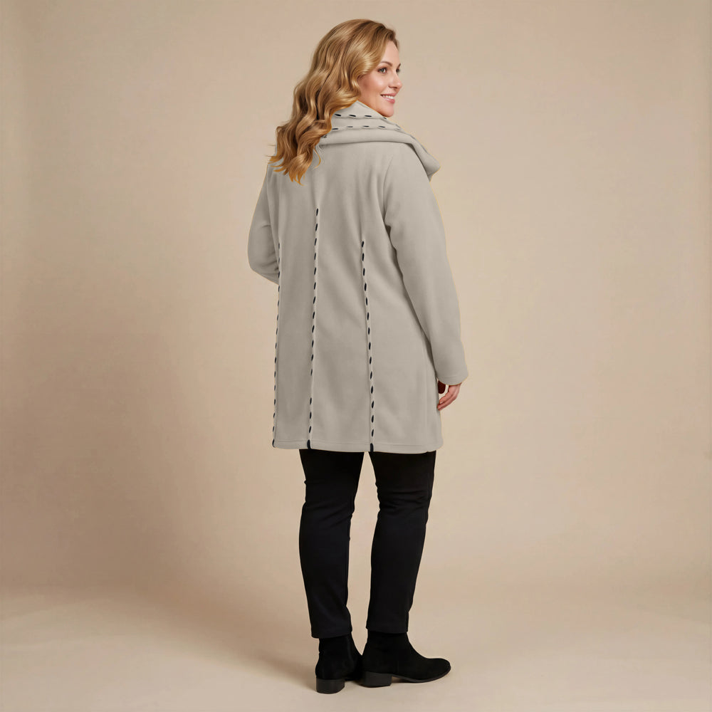 Jas 3/4 fleece met steekdetail en grote kraag – Boris Industries