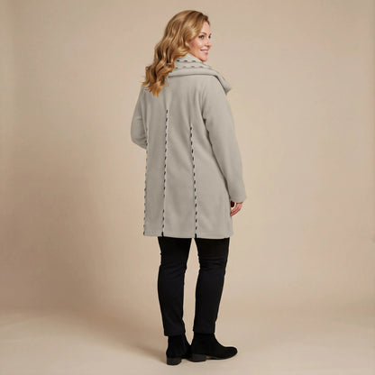 Jas 3/4 fleece met steekdetail en grote kraag – Boris Industries