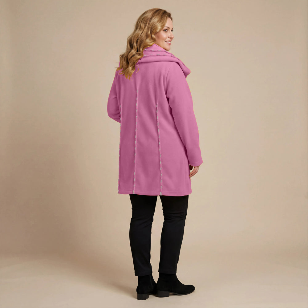 Jas 3/4 fleece met steekdetail en grote kraag – Boris Industries