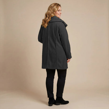 Jas 3/4 fleece met steekdetail en grote kraag – Boris Industries