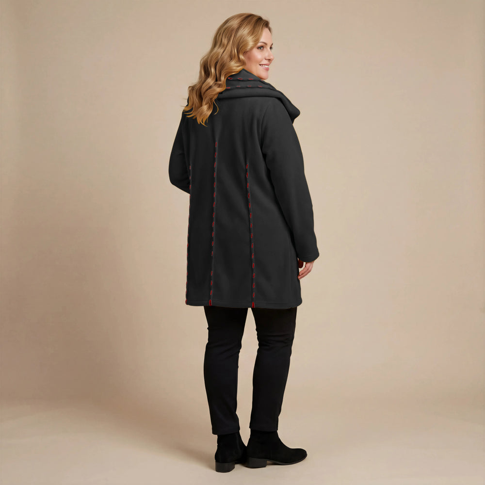 Jas 3/4 fleece met steekdetail en grote kraag – Boris Industries
