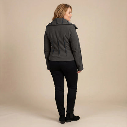 Boris Industries Giacca in Fleece con Cuciture Colorate