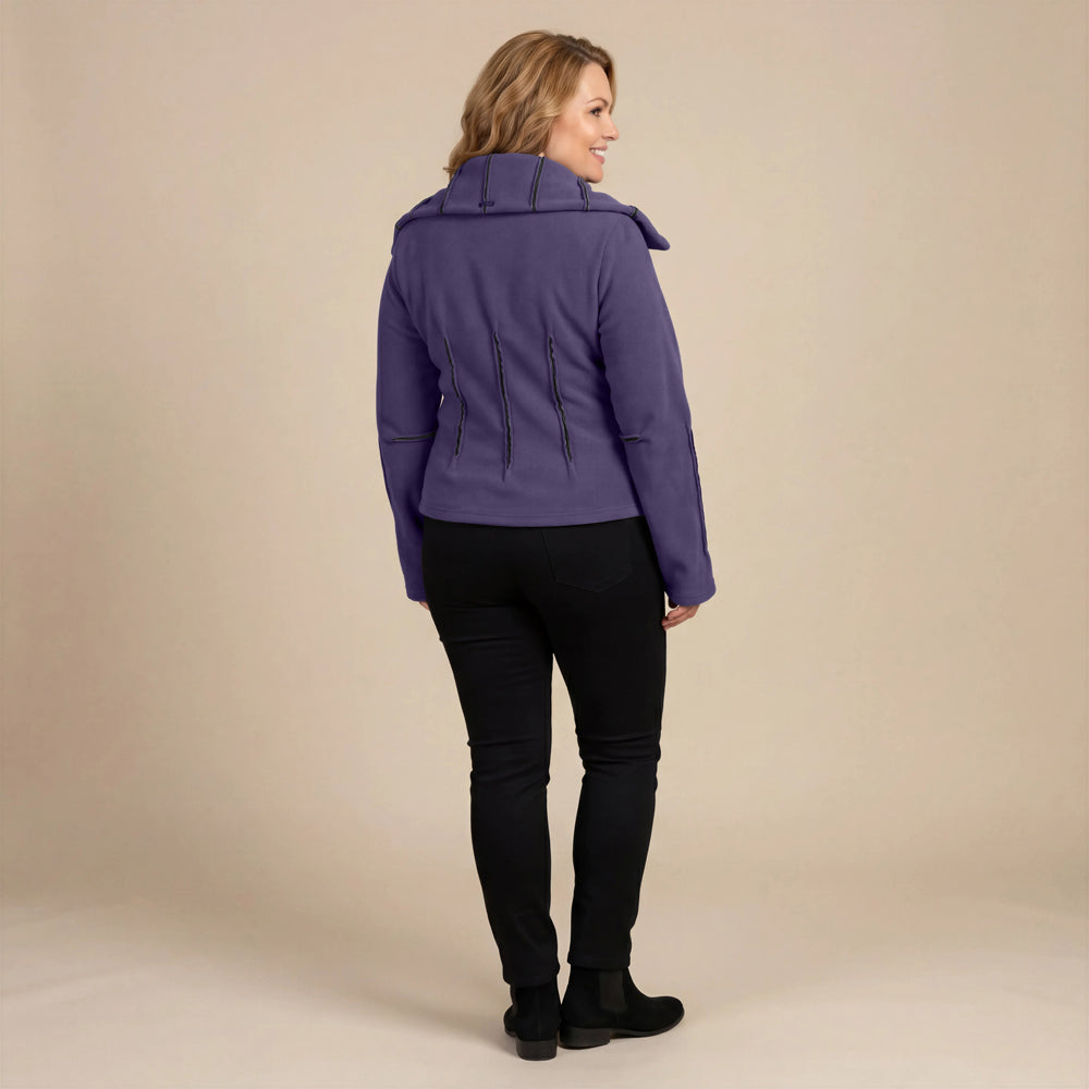 Boris Industries Giacca in Fleece con Cuciture Colorate