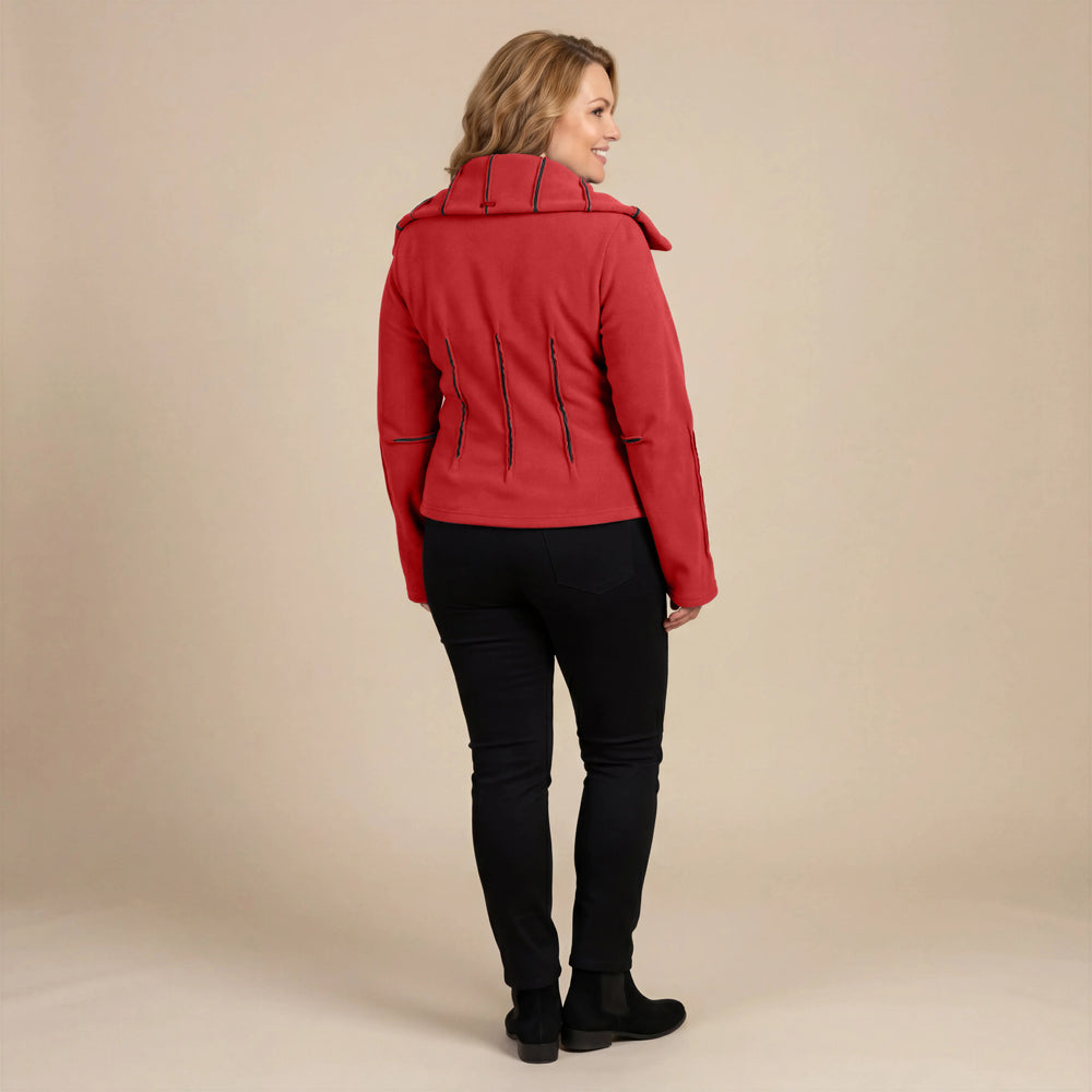 Boris Industries Giacca in Fleece con Cuciture Colorate