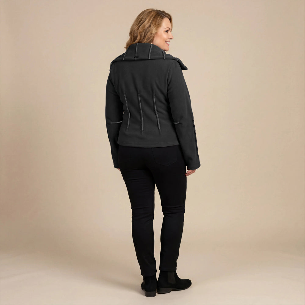 Boris Industries Giacca in Fleece con Cuciture Colorate