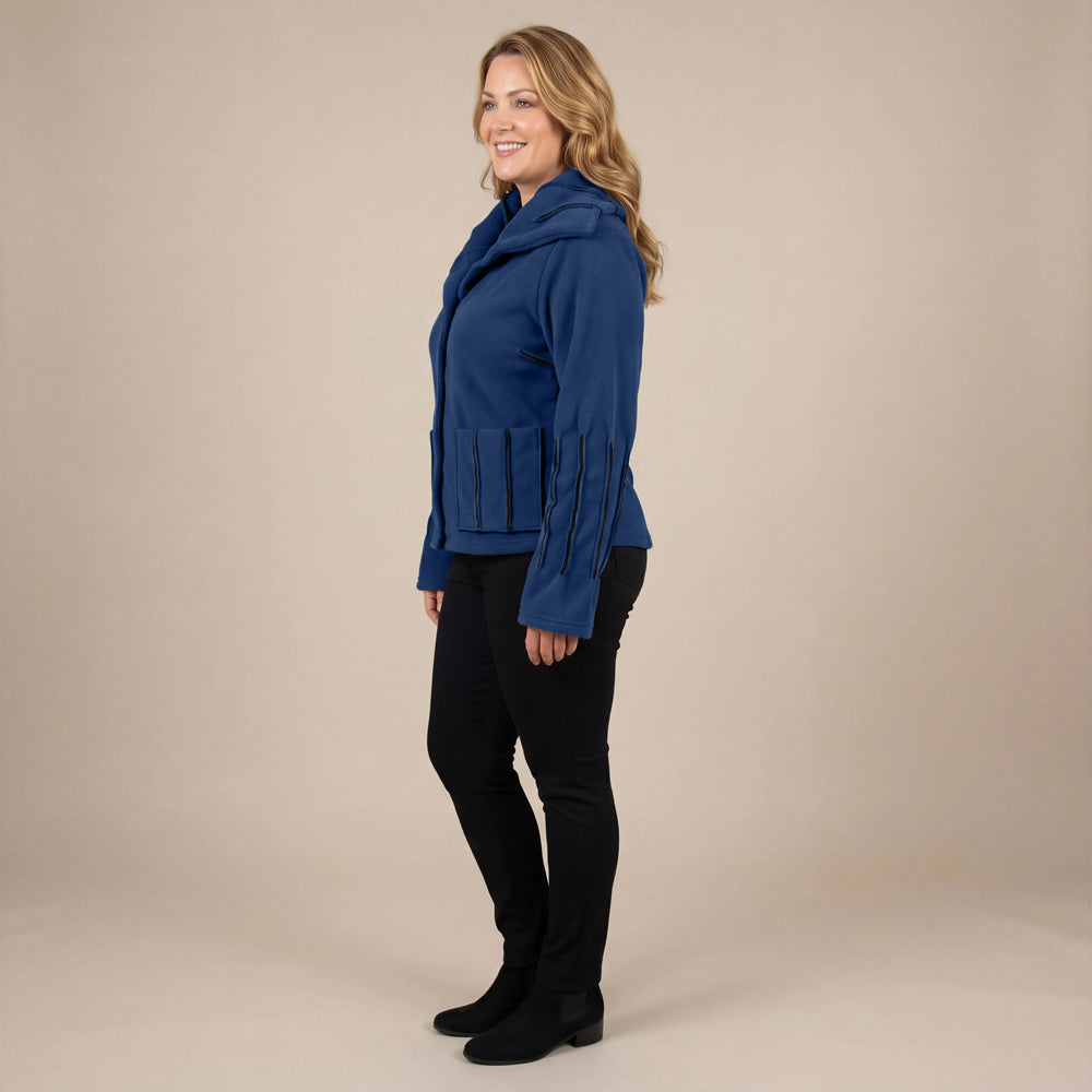 Boris Industries Giacca in Fleece con Cuciture Colorate